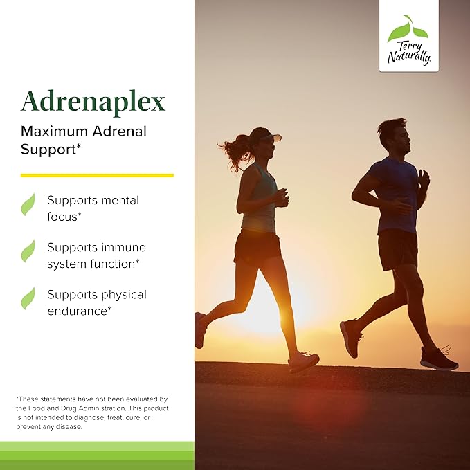 Terry Naturally Adrenaplex - Adrenal Gland Function Supplement - Glandular Support with Vitamins C &amp B6 - Supports Healthy Adrenal Function - Keep Out of Reach of Children - 120 Capsules (Pack of