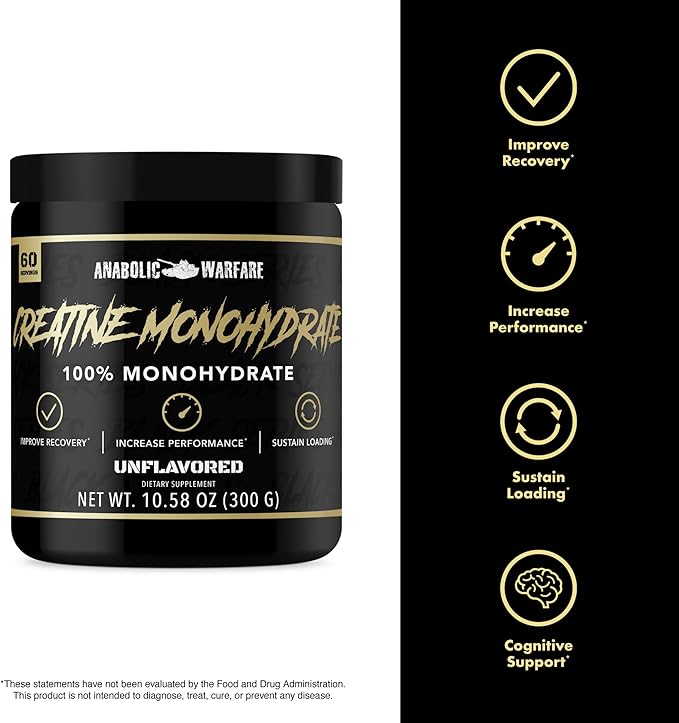 Anabolic Warfare Creatine Monohydrate Post Workout Recovery Increase Performance Sustain Loading Premium Creatine* (Fruit Explosion - 60 Servings)