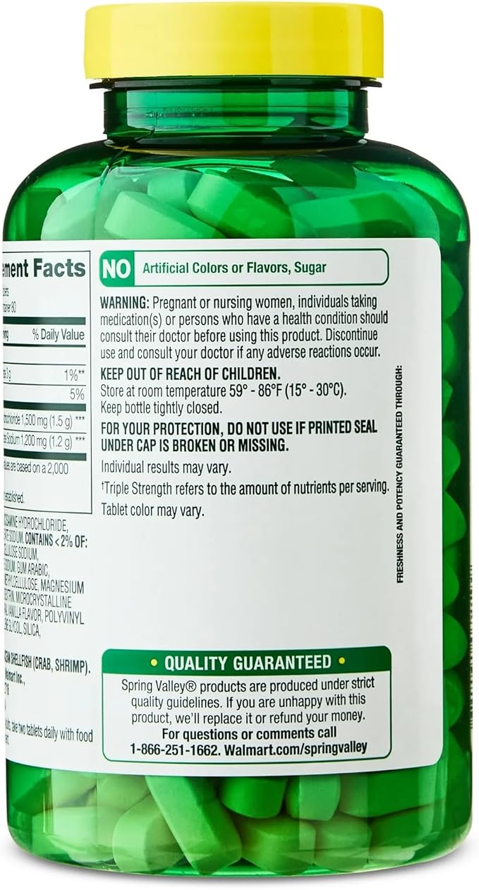 SUREFECT Spring Valley Triple Strength Glucosamine &amp Chondroitin Tablets - Joint Support 160 Count Organizer.