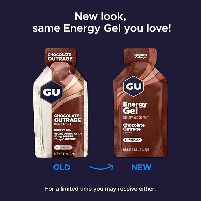 GU Energy Original Sports Nutrition Energy Gel Vanilla Bean 26.4 Oz 24 Count