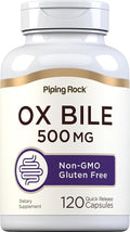 Piping Rock Ox Bile Supplement 500mg | 120 Capsules | Digestive Enzyme | Non-GMO Gluten Free