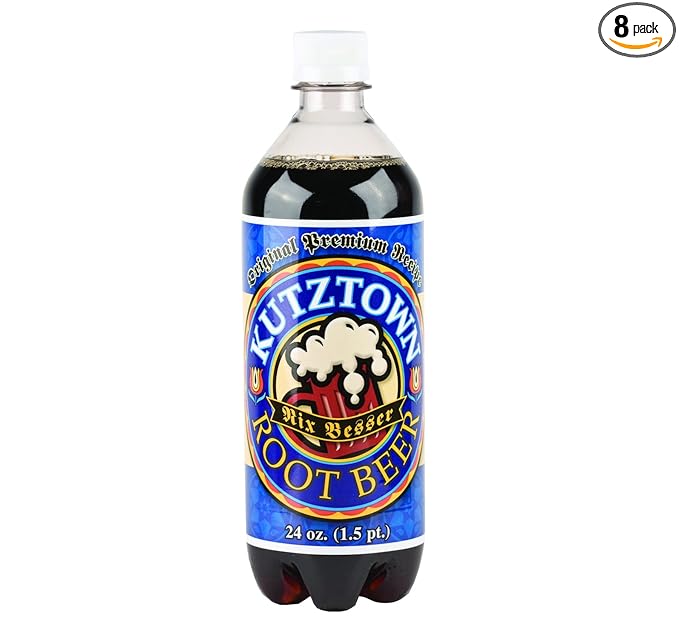 AmishTastes Root Beer Kutztown Nix Besser PA Dutch Style 24 Oz. (Pack of 8)