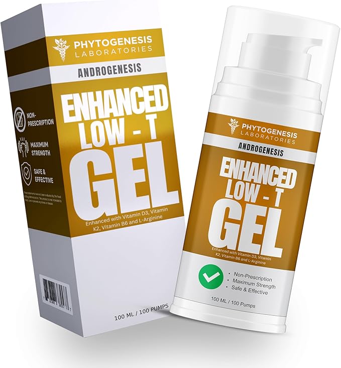 Enhanced Formula – Low T Support Gel – T Booster for Men – Muscle Recovery Energy Booster Healthy Aging – Now with Vitamins D3 K2 B6 and L-Arginine