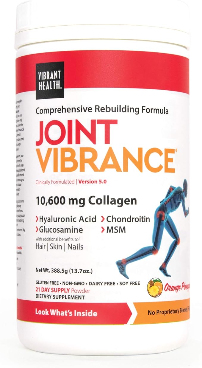 Vibrant Health Joint Vibrance Comprehensive Joint and Cartilage Support Orange Pineapple 21 Servings