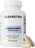 CLEARSTEM - MINDBODYSKIN Hormonal Acne Supplement (5-HTP) - Natural DIM Supplement - Skin Care Vitamins - Hormone Balance Antioxidants - Gluten Free Cruelty Free - 30 Servings 90 Capsules