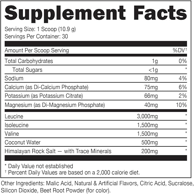 Bucked Up Original BCAA 2:1:1 Branched Chain Essential Amino Acids - Supplement Powder - | 100% Pure 2:1:1 Instantized Formula | Pre/Post Workout | 30 Servings | (Miami Flavor)