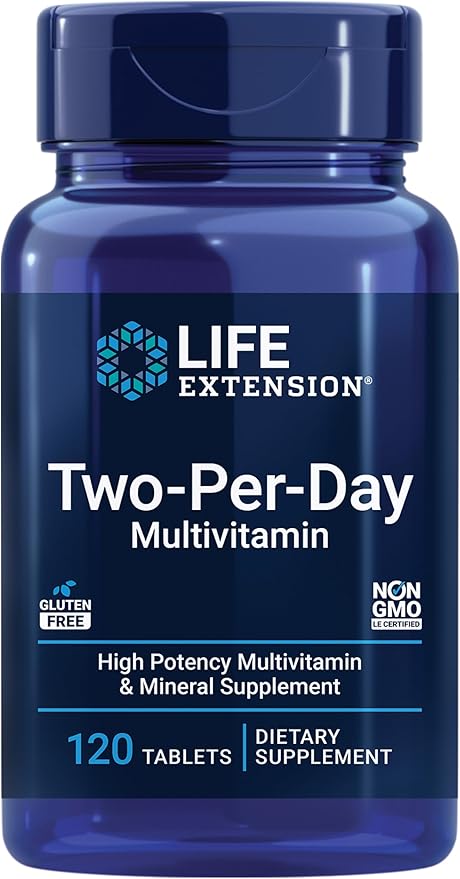 Life Extension 60 Vegetarian Capsule Digestive Enzymes &amp 120 Tablet High Potency Multi-Vitamin Supplement Bundle