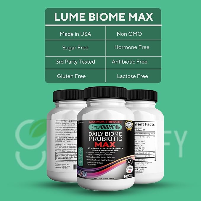 Daily Biome Probiotic Max 40 Billion CFU Maximum Strength 60 Capsules 30-Day Supply (3)