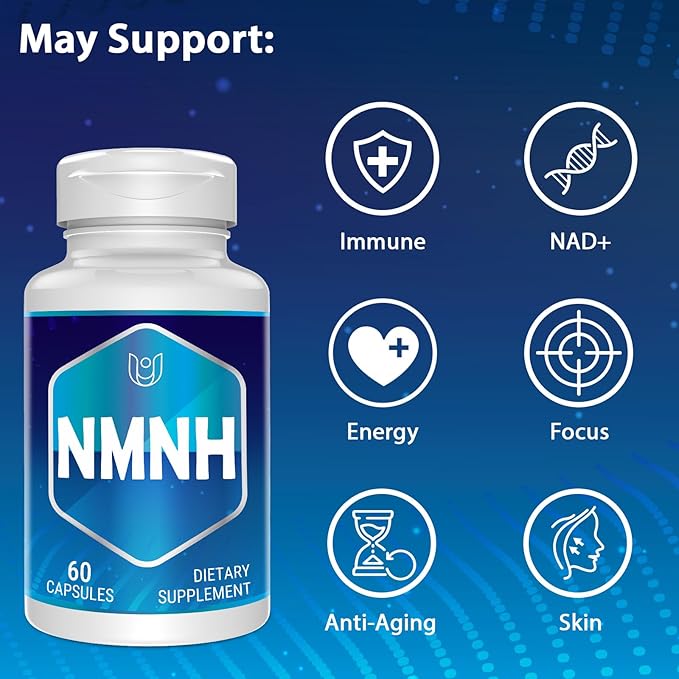 NMNH (Dihydronicotinamide Mononucleotide) NAD Supplement for NAD+ Levels as We Age (May Be More Effective Than Nicotinamide Riboside) NMNH Supplement - 540 Capsules (540 Servings)
