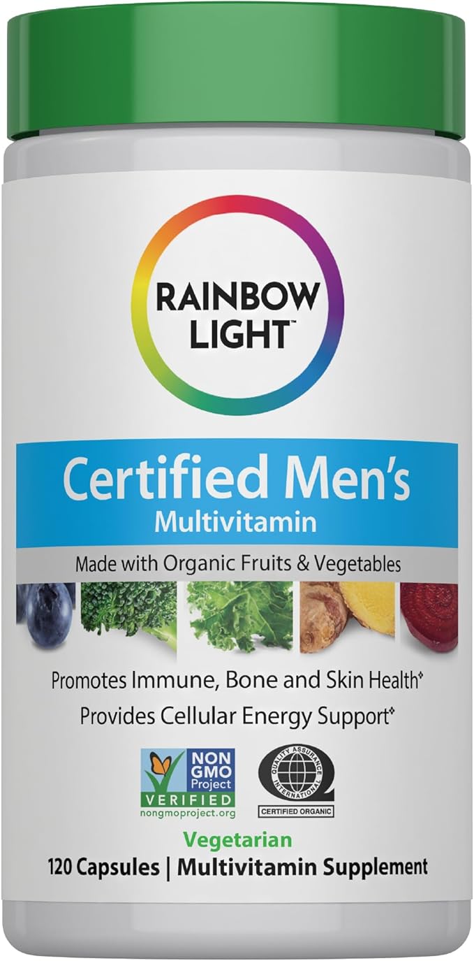 Rainbow Light Multivitamin for Men Vitamin C D &amp Zinc Probiotics Men's Multivitamin Provides High Potency Immune Heart &amp Liver Support Non-GMO Vegetarian 120 Tablets