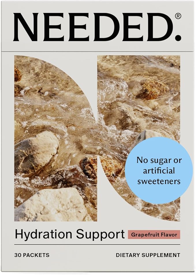 Needed. Hydration Support with Electrolytes &amp Trace Minerals – Electrolytes for Pregnancy &amp During Lactation - 30 Hydration Packets Lightly Sweetened with Real Fruit Grapefruit