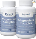 Pattern Wellness Magnesium Complex – Supports Muscle Bone &amp Relaxation Health – with Zinc &amp Vitamin D – Daily Support Formula – 120 Vegan Capsules