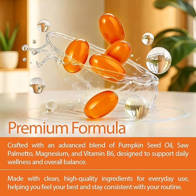 Pumpkin Seed Oil Softgels 330 Count Premium Herbal Supplement Cold-Pressed Vegan Non-GMO