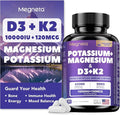 High-Potency Vitamin D3 10000IU K2 (MK-7) Potassium Magnesium Supplement - Advanced Synergistic Complex for Bone Immune Health Mood Balance &amp Energy Support
