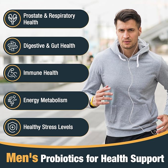 Probiotics for Men 500 Billion CFUs &amp 12 Strains Men's Probiotic with Turmeric Cranberry Goji - Probiotics for Digestive Health Immune Stomach Bloating &amp Gut Health for Men 120 Pro Bio