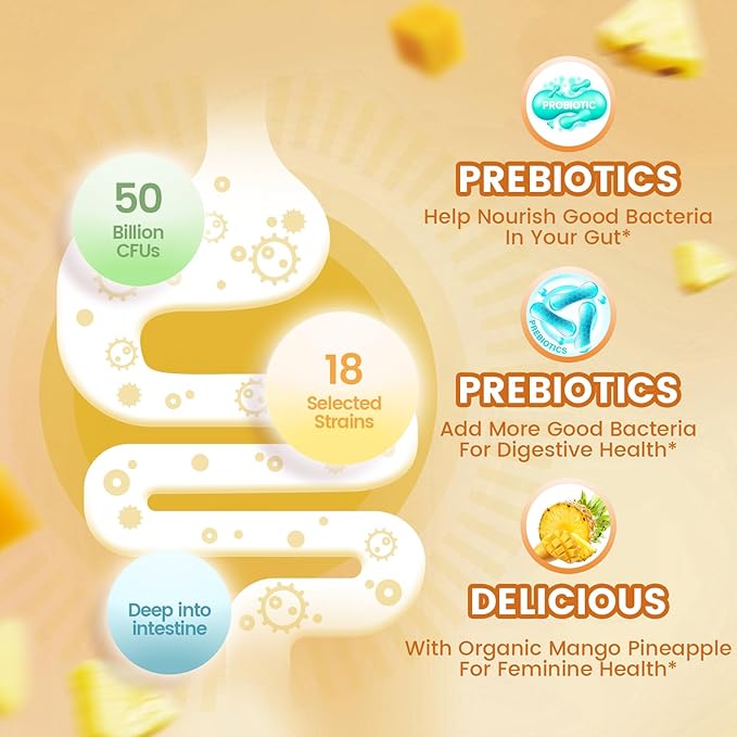 VivoNu Viginal Probiotics for WomenWomen Probiotic GummiesFeminine Balance GummiesPrebiotic Gummy Probiotics for Woman Vaginigal HealthYeast Ph Balance(60 Cranberry+60 Green Apple+60 Pineapple)