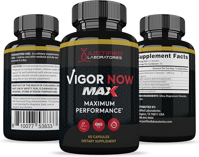 Vigor Now Max 1600MG Men's Health Formula 60 Capsules