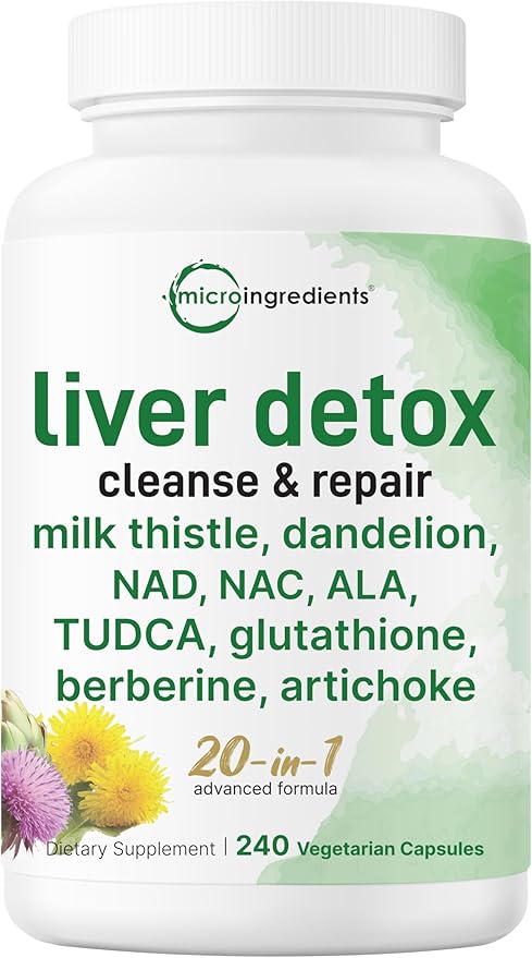 Micro Ingredients Pumpkin Seed Oil with Saw Palmetto 3000mg Softgels &amp Liver Detox Veggie Capsules | 2 Pack | Cold Pressed Virgin Oil | 20-in-1 Liver Cleanse with Milk Thistle TUDCA &amp Turme