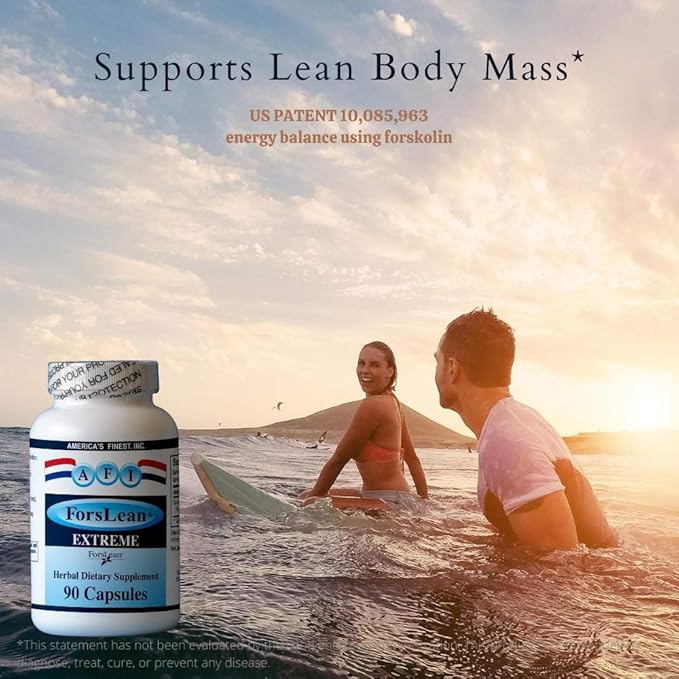 AFI ForsLean® Extreme Healthy Weight Management Supplement 250 mg I Forskolin from Coleus Forskohlii for Healthy Body Composition Support &amp Metabolism Support | Non-GMO Gluten Free - 90 Capsules