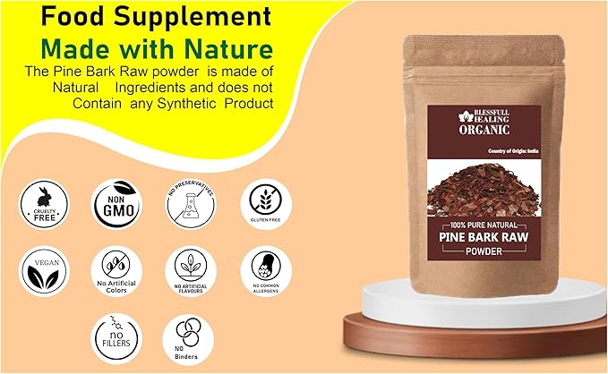 Blessfull Healing Organic Pine Bark Raw Powder 100% Pure Natural 200 Gram / 7.05 oz