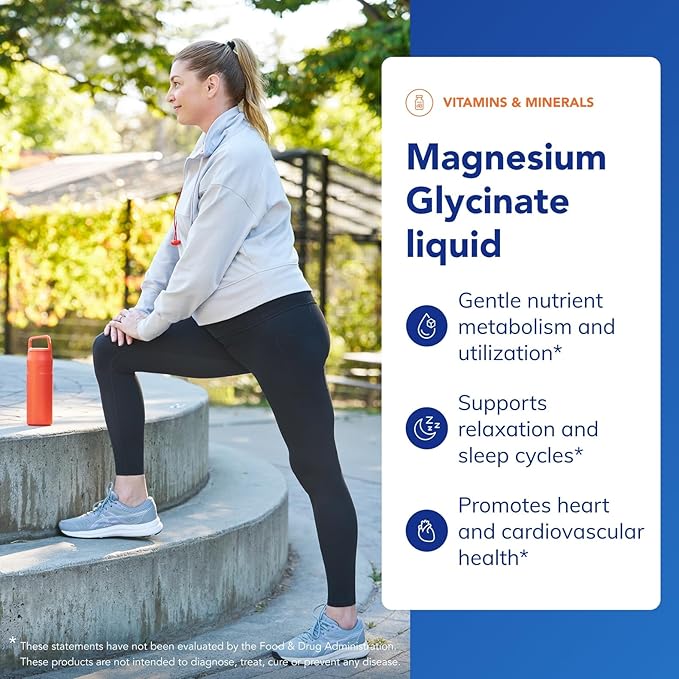 Pure Encapsulations Magnesium Glycinate Liquid - Supports Bone Health &amp Heart Health* - Vegan Gluten Free &amp Non-GMO - 16.2 fl oz