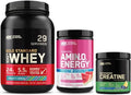 Optimum Nutrition Performance Nutrition Bundle: Amino Energy Plus Hydration Watermelon Smash (30 Serv) Creatine Monohydrate Blueberry Lemonade (60 Serv) &amp Gold Standard Whey Fruity Cereal (29 Se