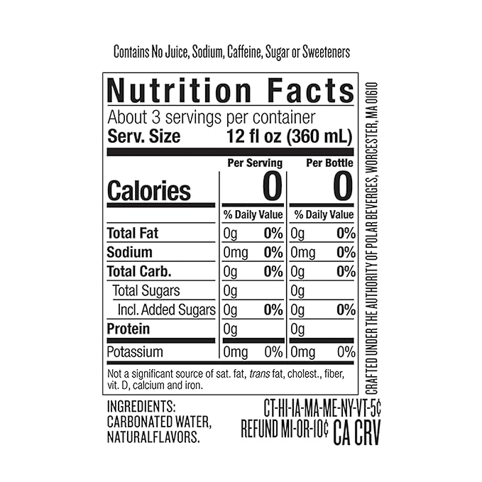 Polar Beverages Seltzer Black Cherry 33.8 Fluid Ounce (Pack of 12)