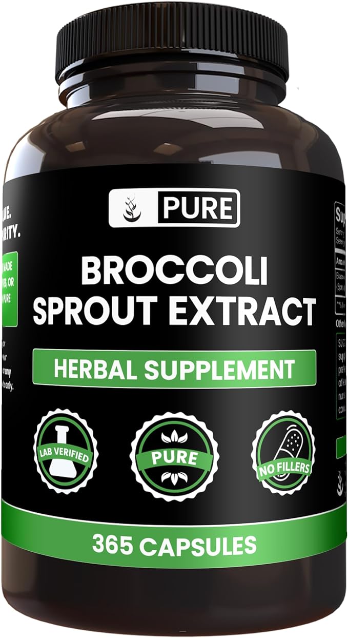 PURE ORIGINAL INGREDIENTS Broccoli Extract (365 Capsules) No Magnesium Or Rice Fillers Always Pure Lab Verified