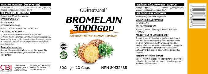 Bromelain 3000 GDU 500mg 120 Vegan Capsules Proteolytic Digestive Enzymes Supplements Supports Healthy Digestion 4-Month Supply Non-GMO Gluten Free