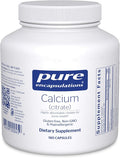 Pure Encapsulations Calcium (Citrate) - Supplement for Bone Teeth Colon and Cardiovascular Health Support* - with Premium Calcium Citrate - 180 Capsules
