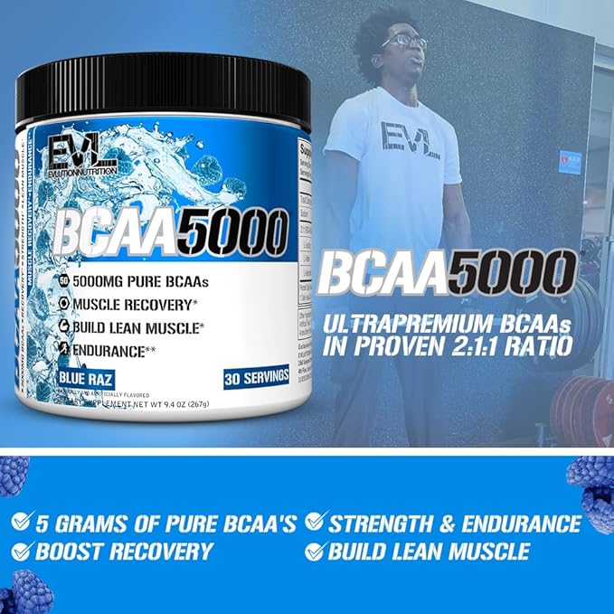 Evlution BCAAs Amino Acids Powder - BCAA Powder Supplement Post Workout Recovery Drink and Stim Free Pre Workout Energy - Branched Chain Amino Acids Supplement for Men &amp Women