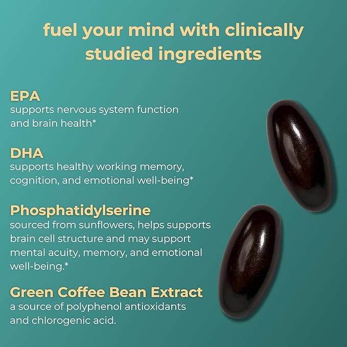 Iwi Life Brain Omega-3 60 Softgels (30 Servings) Vegan Plant-Based Algae Omega-3 with EPA + DHA Focus Memory and Mood Support Dietary Supplement Krill &amp Fish Oil Alternative No Fishy Afterta