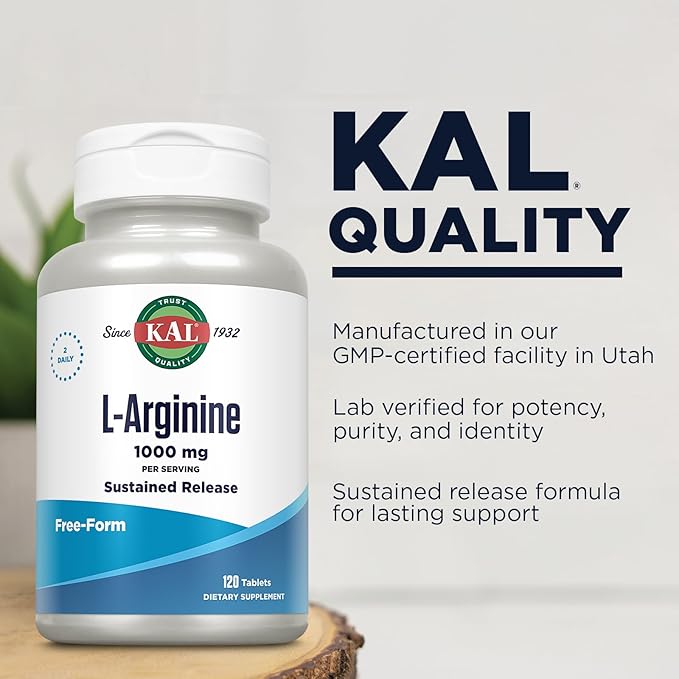 KAL 1000 Mg L-arginine Tablets 120 Count