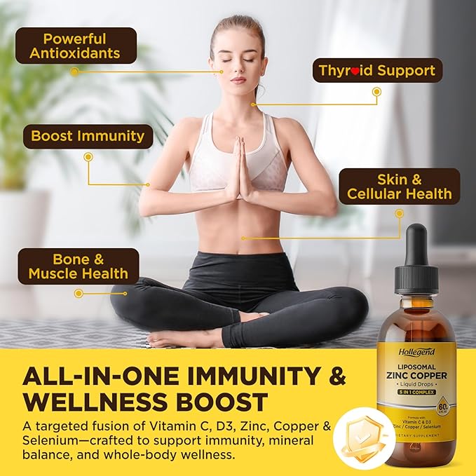 Liposomal Zinc Copper Liquid Drops 50mg Zinc Picolinate with Copper Selenium Vitamin C&ampD3 for Immune &amp Thyroid Support Fast-Absorbing Mineral Supplements for Men &amp Women Blueberry 4