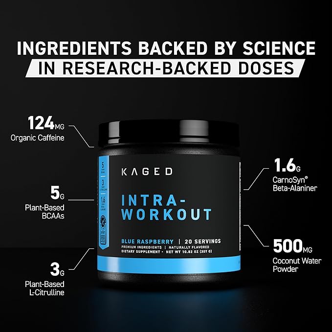 Kaged Intra-Workout Powder | Cherry Limeade | BCAAs L-Citrulline &amp Beta-Alanine for Endurance