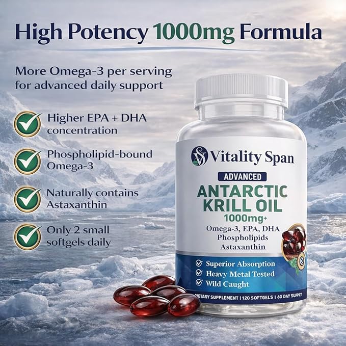 Krill Oil 1000mg Softgels Omega 3 Astaxanthin Choline DHA EPA Superior Absorption Extra Strength No Fish Oil Aftertaste 120 Small Size Softgels