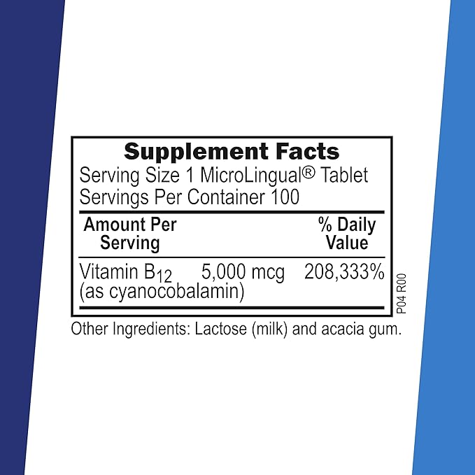 Superior Source No Shot Vitamin B-12 Cyanocobalamin 5000 mcg - Vitamin B-12 to Support Energy Production Brain Health &amp Overall Wellness - Sublingual Tablets - 100 Dissolvable Tablets