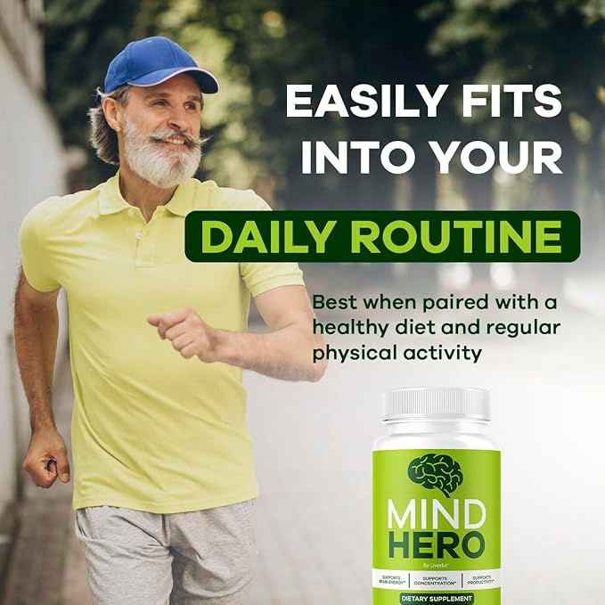 (2 Pack) Mind Hero Capsules - Brain Health and Memory Support Advanced Formula MindHero Focus Pills Daily Support Natural Cognitive Function for Overall Health &amp Wellness 120 Capsules for 2 Mont