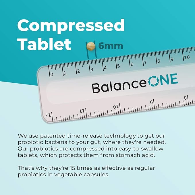 Balance ONE Probiotic Family Pack - 2 Month Supply for Adults &amp Kids - Time Release Probiotic Tablets - 15x More Effective - Non-GMO