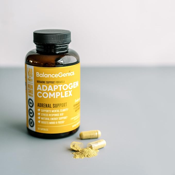 Adrenal Support Supplement with Ashwagandha Holy Basil Rhodiola Rosea | Supports Healthy Cortisol Levels and Stress Relief Reduce Fatigue | 60 Capsules