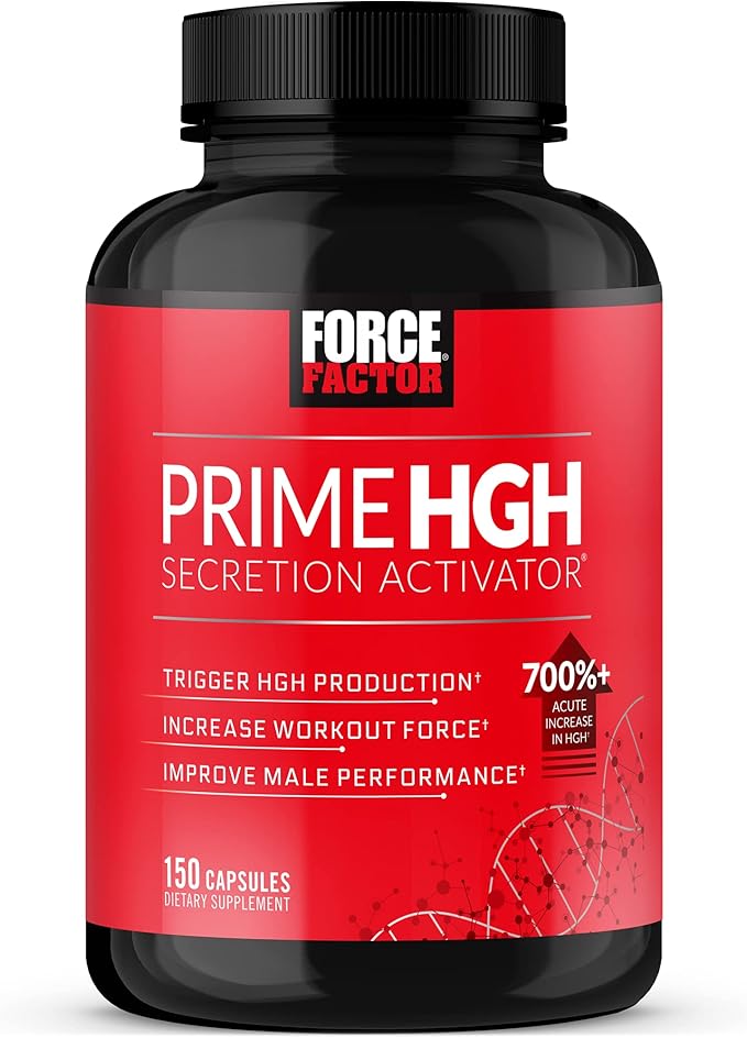 Prime HGH Secretion Activator Supplement for Men with L-Arginine and L-Glutamine to Trigger HGH Production Boost Workout Force and Improve Athletic Performance Force Factor 150 Capsules