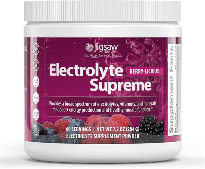 Jigsaw Health Bundle | Adrenal Cocktail 60 Servings (Jar) and Electrolye Supreme (Berry-Licious) 60 Servings (Jar)