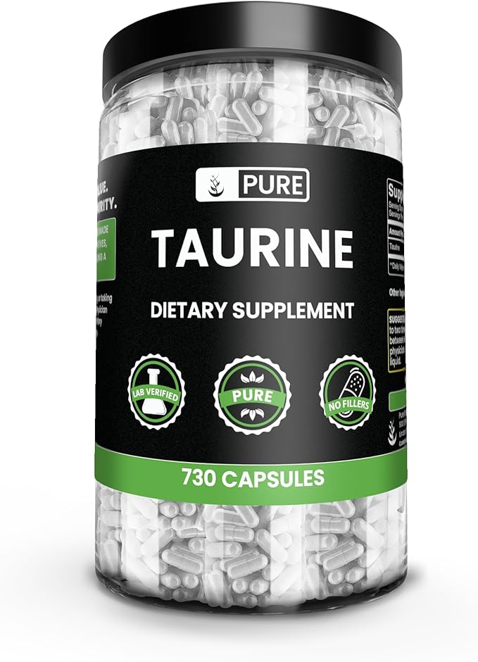 PURE ORIGINAL INGREDIENTS Taurine (730 Capsules) No Magnesium Or Rice Fillers Always Pure Lab Verified