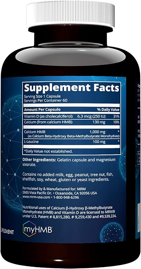 MRM - HMB 1000 Muscle Maintenance Helps Improve Muscle Strength and Body Composition (60 Count)
