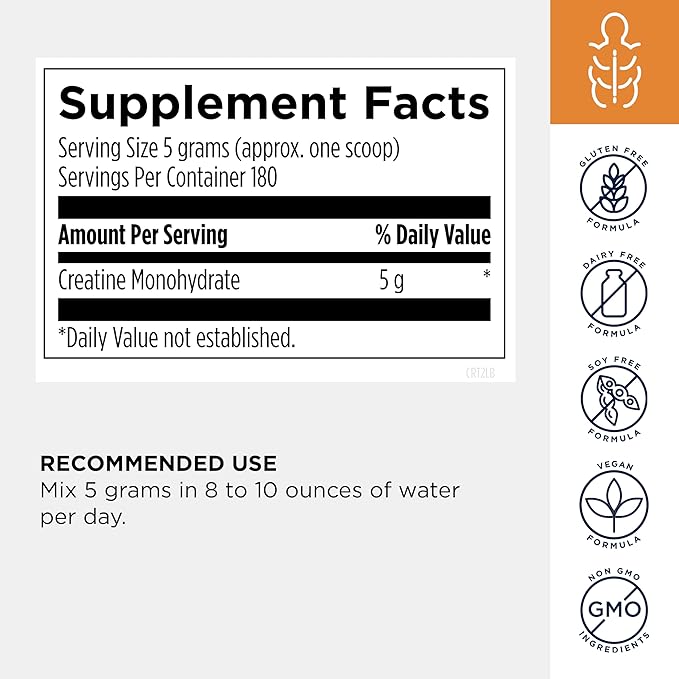 Designs for Health Creatine Monohydrate Powder - Unflavored Micronized Creatine Powder for Women &amp Men to Support Muscle Strength Exercise + Brain Health Pure Creatine Monohydrate 5g (180 Servin