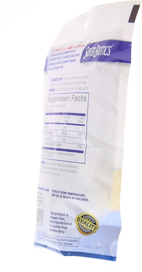 American Biotech Labs Silver Biotics Silver Lozenges w/60ppm SilverSol and Manuka Honey Mighty Manuka Mint (21 Count) (2 Pack)