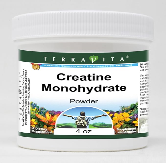 Terravita Creatine Monohydrate Powder (4 oz ZIN: 510888) - 3 Pack