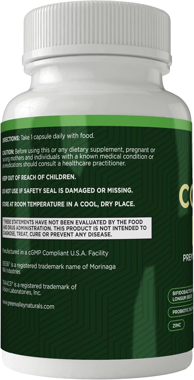 ComfortPro™ Daily Probiotics for Digestive Health | Constipation Relief &amp Bloating Support for Women &amp Men | Gut Cleanse with Zinc | Helps Reduce Gas &amp Promotes Digestive Regularity | Vall
