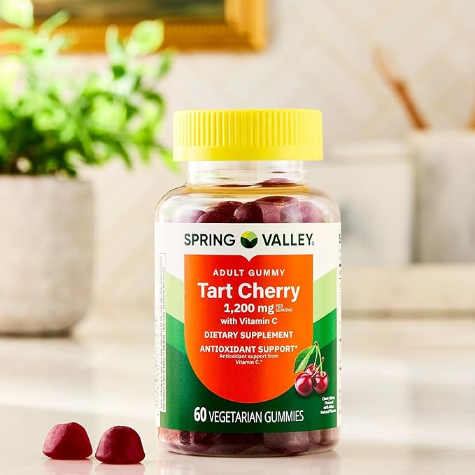 SUREFECT Spring Valley Tart Cherry Gummies - 1200mg per Serving with Vitamin C - Antioxidant Support - 60 Vegetarian Gummies Organizer.