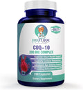 CoQ10 - Co-Enzyme Q10-200 mg - Excellent Value - 200 Caps - Quick Absorption - Veg. Caps - Non-GMO - Ubiquinone - Heart &amp Cellular Energy &amp Brain Supplement by Foxxy Doc